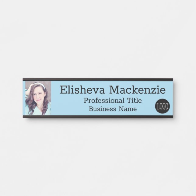 Teal Blue Office Door  Sign Picture Photo Logo (Front)