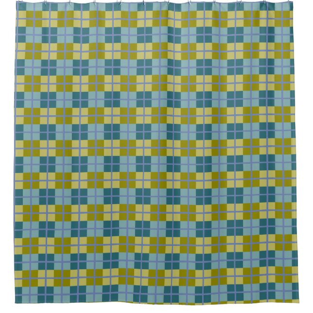 Teal Blue Olive Yellow Purple Pattern (Front)
