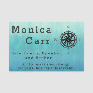 Teal Blue Ombre Sea Name Tag