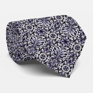 Teal, Blue or Purple Art Deco Swirl Pattern Tie