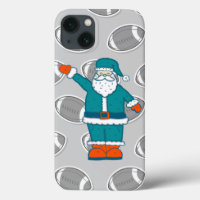 teal blue orange christmas santa claus basketball