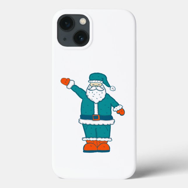 teal blue orange christmas santa claus Case-Mate iPhone case (Back)