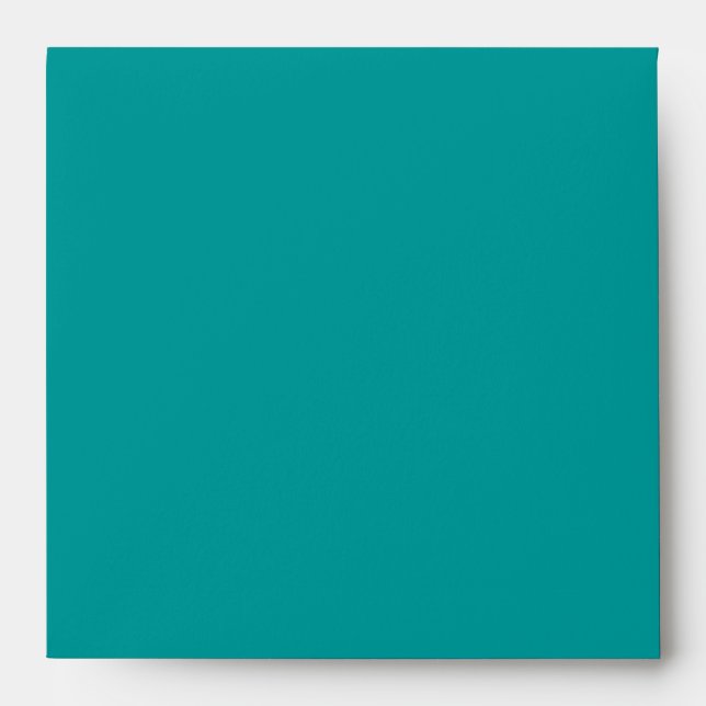 Teal Blue Peacock Wedding Envelopes (Front)