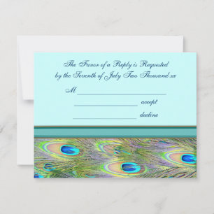 Teal Blue Peacock Wedding Invitations