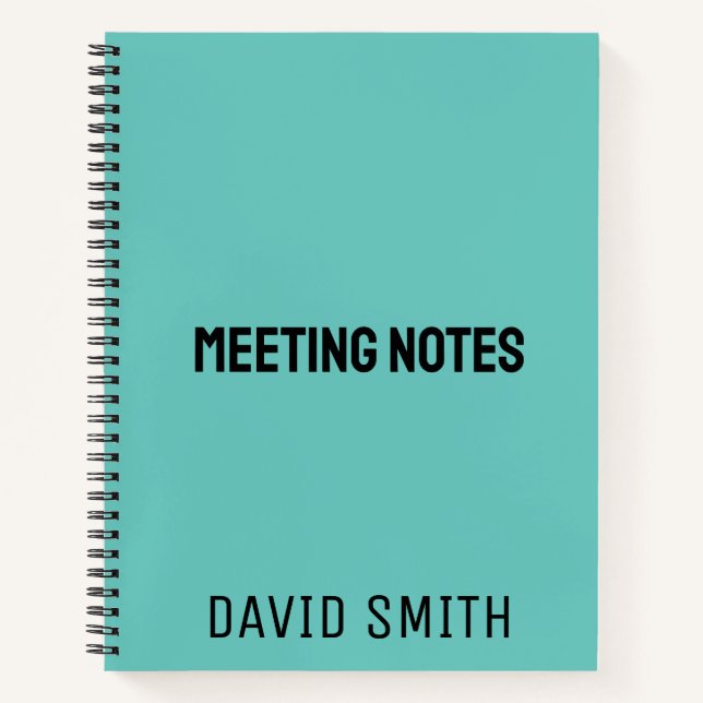 Teal Blue Personalized Sketchbook with Name Notebook (Front)