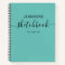 Teal Blue Personalized Sketchbook Your Name