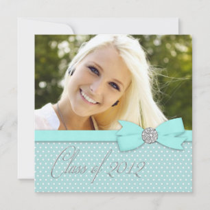 Teal Blue Photo Graduation Announcements
