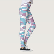 Teal Blue Pink Purple White Camouflage Pattern
