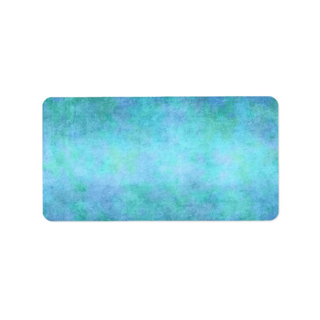 Teal Blue, Purple, Aqua, and Violet Watercolor Label (Front)