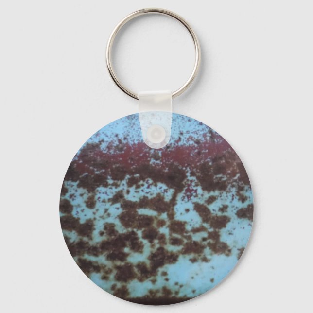 Teal Blue & Purple Rusted background Keychain (Front)