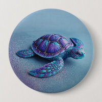 Teal Blue Purple Turtle Colorful Sea Turtle