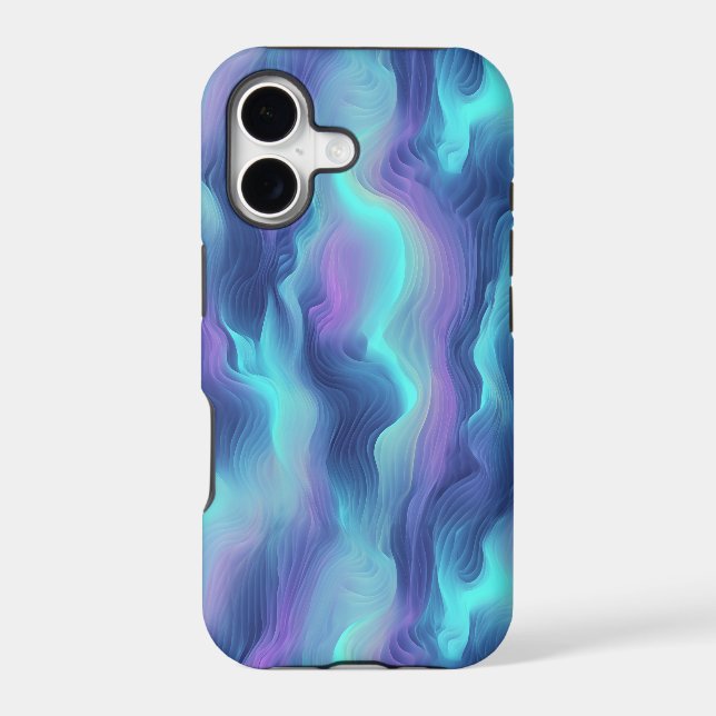 Teal Blue Purple Wavy Northern Lights (Back)