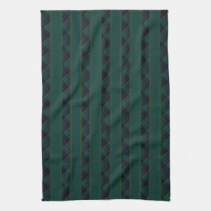 Teal, Blue, Red & Gold Plaid Stripes Kitchen Towel