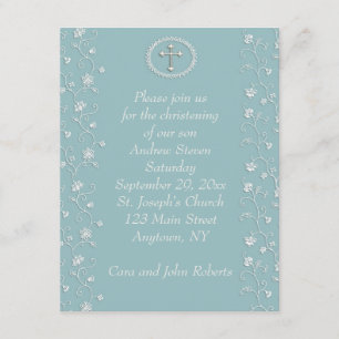 Teal Blue Religous Invitation