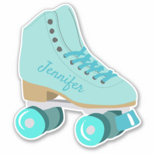 Teal Blue Retro Quad Roller Skate Personalized