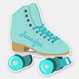 Teal Blue Retro Quad Roller Skate Personalized