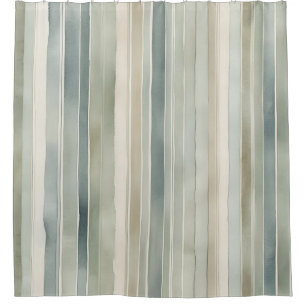 Teal Blue Sage Green Cream Distressed Stripe
