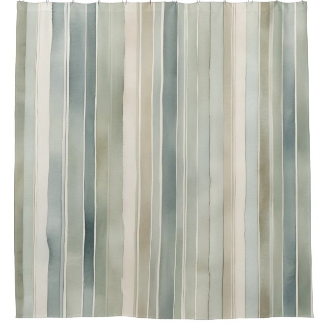 Teal Blue Sage Green Cream Distressed Stripe (Front)