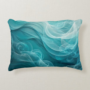 Teal Blue Sea Sky Swirly Dreamy Accent Pillow