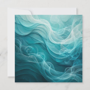 Teal Blue Sea Sky Swirly Dreamy Card