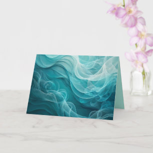 Teal Blue Sea Sky Swirly Dreamy Card
