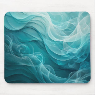 Teal Blue Sea Sky Swirly Dreamy Mouse Pad