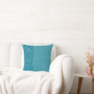 Teal Blue Splash Throw Pillow