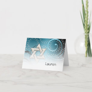 Teal Blue Star of the David and Crystals Thank You