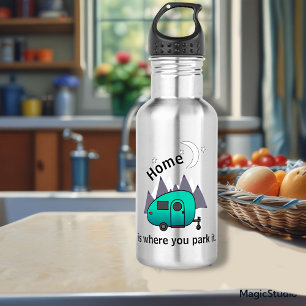 Teal Blue Teardrop Camper 532 Ml Water Bottle