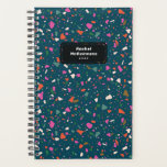 Teal Blue Terrazzo Planner with Name and Year<br><div class="desc">Start your year off on the right foot with this personalized and chic week and month planner featuring a pattern fresh terrazzo flecks on a teal blue green background. Don't forget to customize the front with the year and name of your choice!</div>