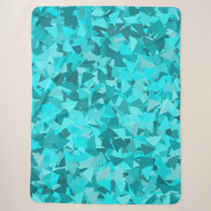 Teal Blue Triangle Pattern Sherpa Blanket