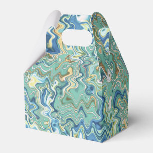 Teal Blue Turquoise Green Chic Unique Pattern  Favor Box