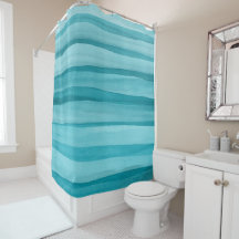 Teal Blue Watercolor Lines Pattern