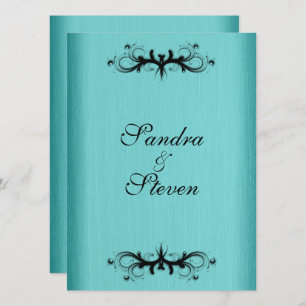 Teal Blue Wedding Invitation