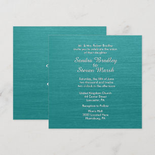 Teal Blue Wedding Invitation
