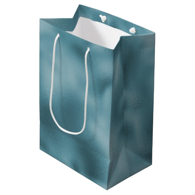Teal Blue Wedding   Medium Gift Bag (Front Angled)