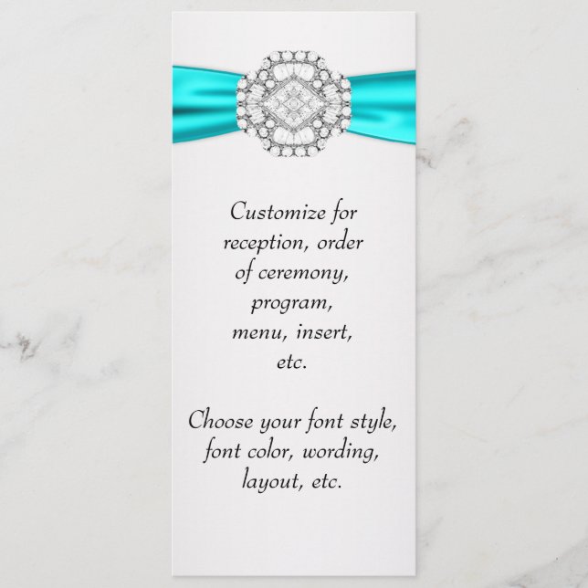 Teal Blue Wedding Menu Program (Front)
