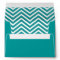 Teal Blue White Chevron Lined