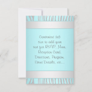 Teal Blue Zebra RSVP All Purpose Card
