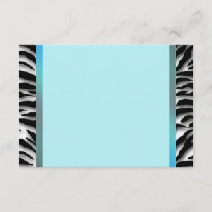 Teal Blue Zebra RSVP Card