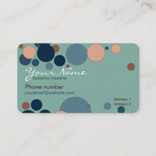 Teal Blush & Blue Colour Floating Bubbles Business Card