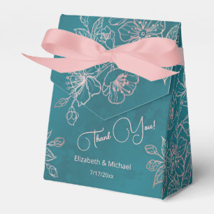 Teal Blush Pink   Custom Wedding Favor Box