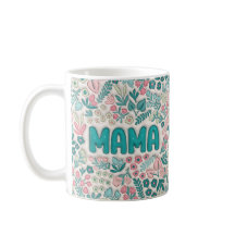 Teal Boho Flowers Mama