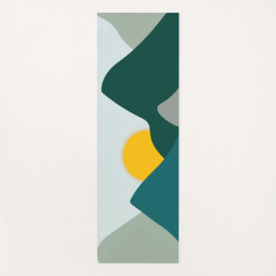 Teal Boho Mountain Yoga Mat