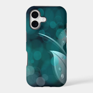 Teal Bokeh Leaves