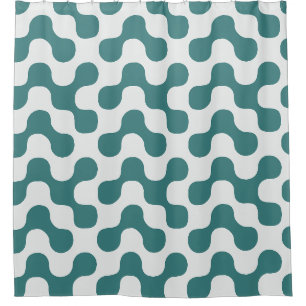 Teal Bold Mid Century Abstract Geometric Dots
