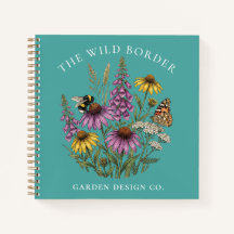 Teal Botanical Pollinator Garden Notebook Journal