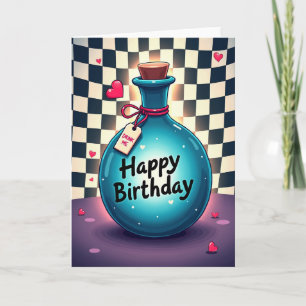 Teal Bottle Birthday Card