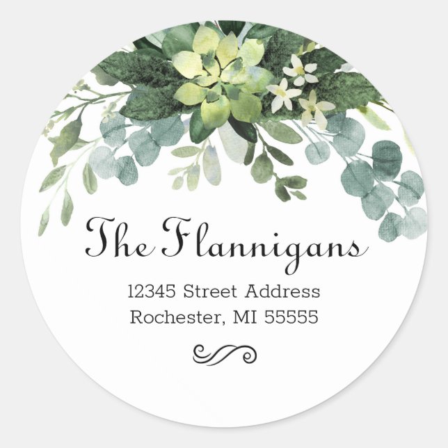 Teal Bouquet Name - Return Address Address Label (Front)