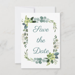 Teal Bouquet Reception - 3x5 Save the Date RSVP Card